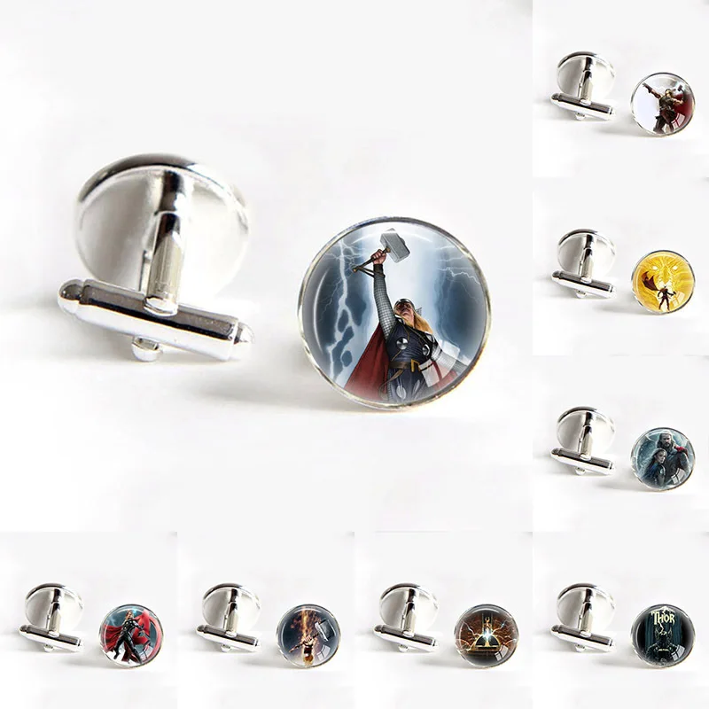 

High quality Superhero Thor Cufflink Hammer Cuff links Men's Novelty Cufflinks Marvel wedding cufflinks men shirt cufflinks