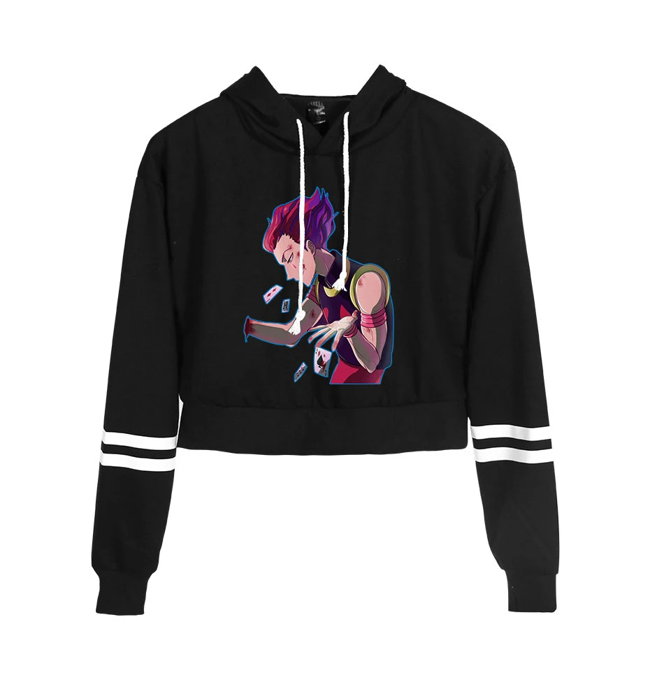 Новинка hisoka Navel толстовка женская мода мультфильм элегантный свитшот девушка один пицек Аниме Толстовка уличная короткая пуловеры