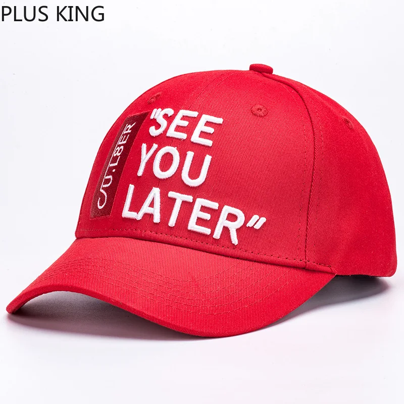 

High Quality SEE YOU LATER Fashion Baseball Cap Men Women Teenagers Youth Couple Hat Red Black White Navy Green 5 Colors