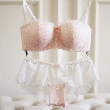 

Lace Lingerie Set 2019 Women Bra & Brief Sets Wireless Transparent Sexy Underwear Bra Set Cotton Pad Bras Panty Underwear Suits
