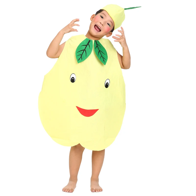 Enfants Halloween Fete Fruits Legumes Dessin Anime Poire Costume Performance Vetements Chapeau Vetements Aliexpress