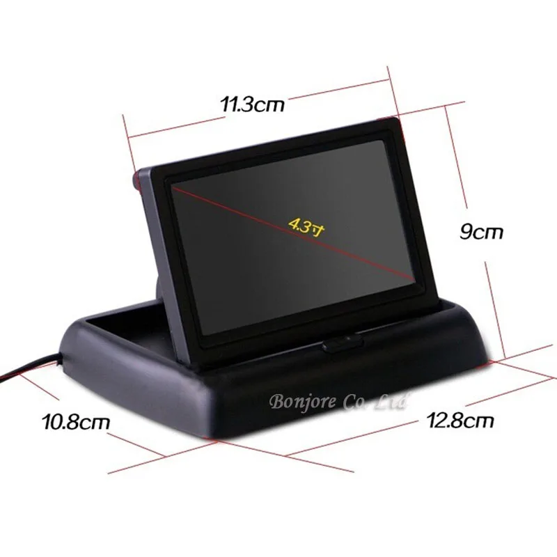 Koorinwoo, беспроводной, 4,3 дюймов, TFT lcd, Автомобильный складной монитор, экран, камера заднего вида, парковочная система для автомобиля, Мониторы Заднего вида, NTSC PAL