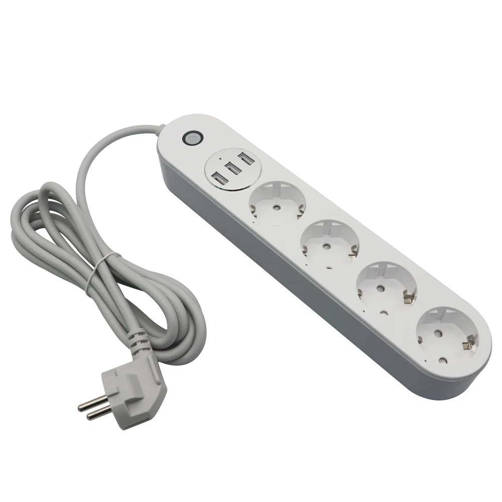 

Wifi Smart Power Strip Socket Portable Strip Plug Adapter 4 EU Outlets Plug With 3 USB Port Multifunctional Home Electronics