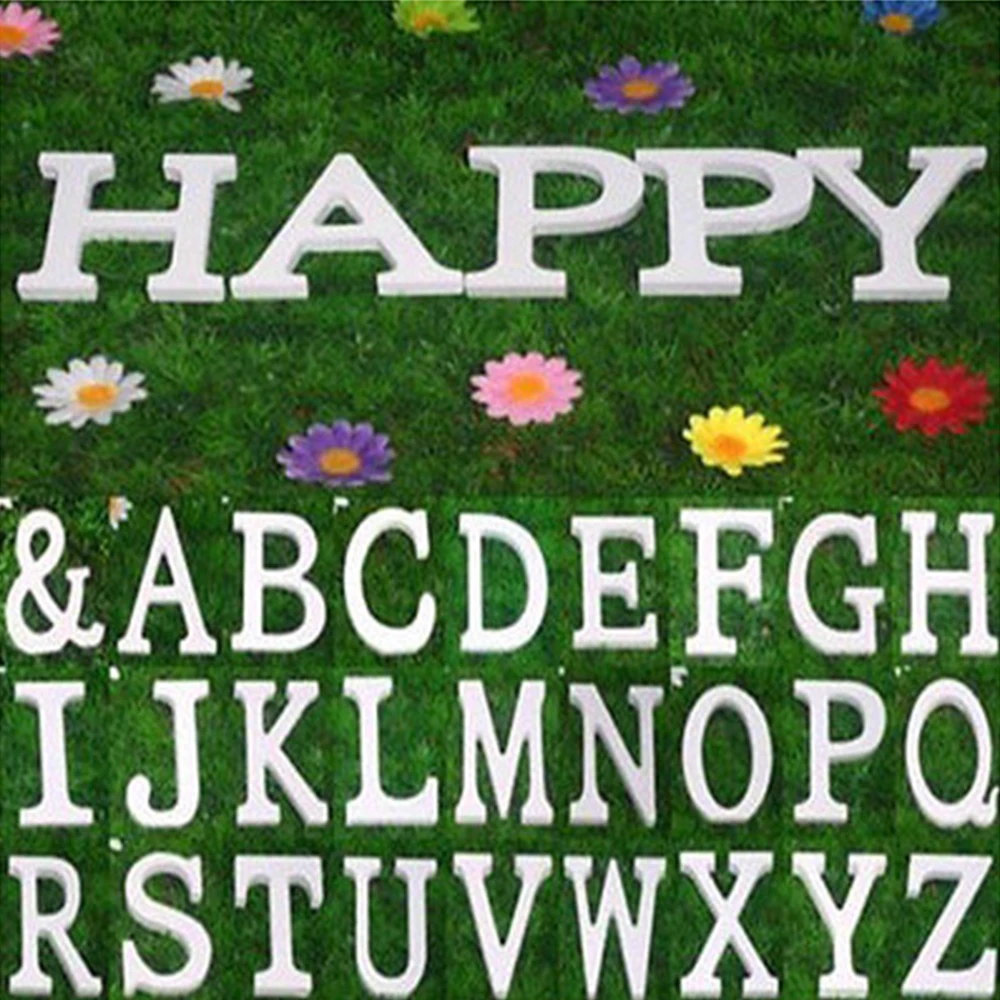 

1pc White Wooden Letters English Alphabet Word Personalized Name Design Art Craft Free Standing Heart Shape Wedding Home Decor