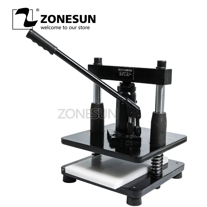 ZONESUN leather Hydraulic manual die cutting machine photo paper PVC
