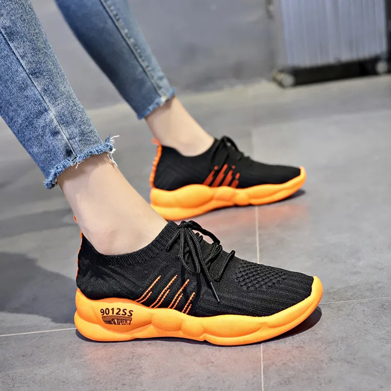 

Women shoes 2019 new candy color breathable flying woven socks shoes female of the wild sneakers female students shoes LHX007