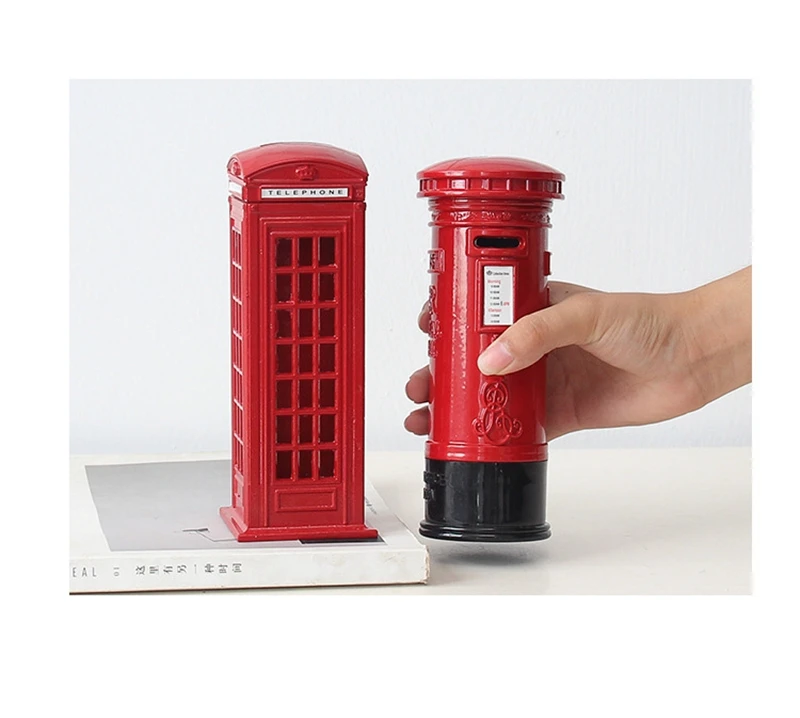 Ретро британская английская металлическая монета, запасная сменная копилка, Лондонская улица, красная телефонная будка, сувенирная модель, коробка для домашнего декора