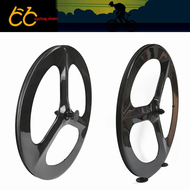 Best price at $276 Cheap ROAD BIKES & FIX BIKES Carbon Wheelset 700C*23mm V Brake UD/3K/12K(Glossy or Matt) Wheels 3 spoke Wheelset Tubular Wheel sets