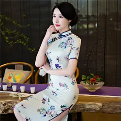 Шанхай история Китай qipao cheongsam платья Китайская традиционная Костюмы Oriental платье белые женские