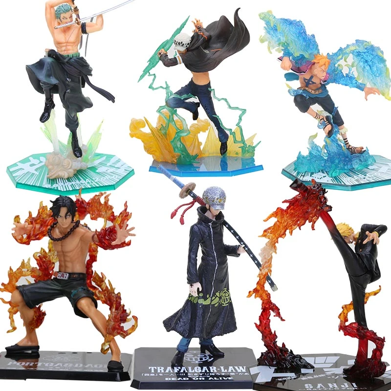 置物ワンピース マーコ トラファルガーロー ルフィ サンジ シャンクス ゾロ 消防機 Pvcアクションフィギュアおもちゃ Action Figures Aliexpress