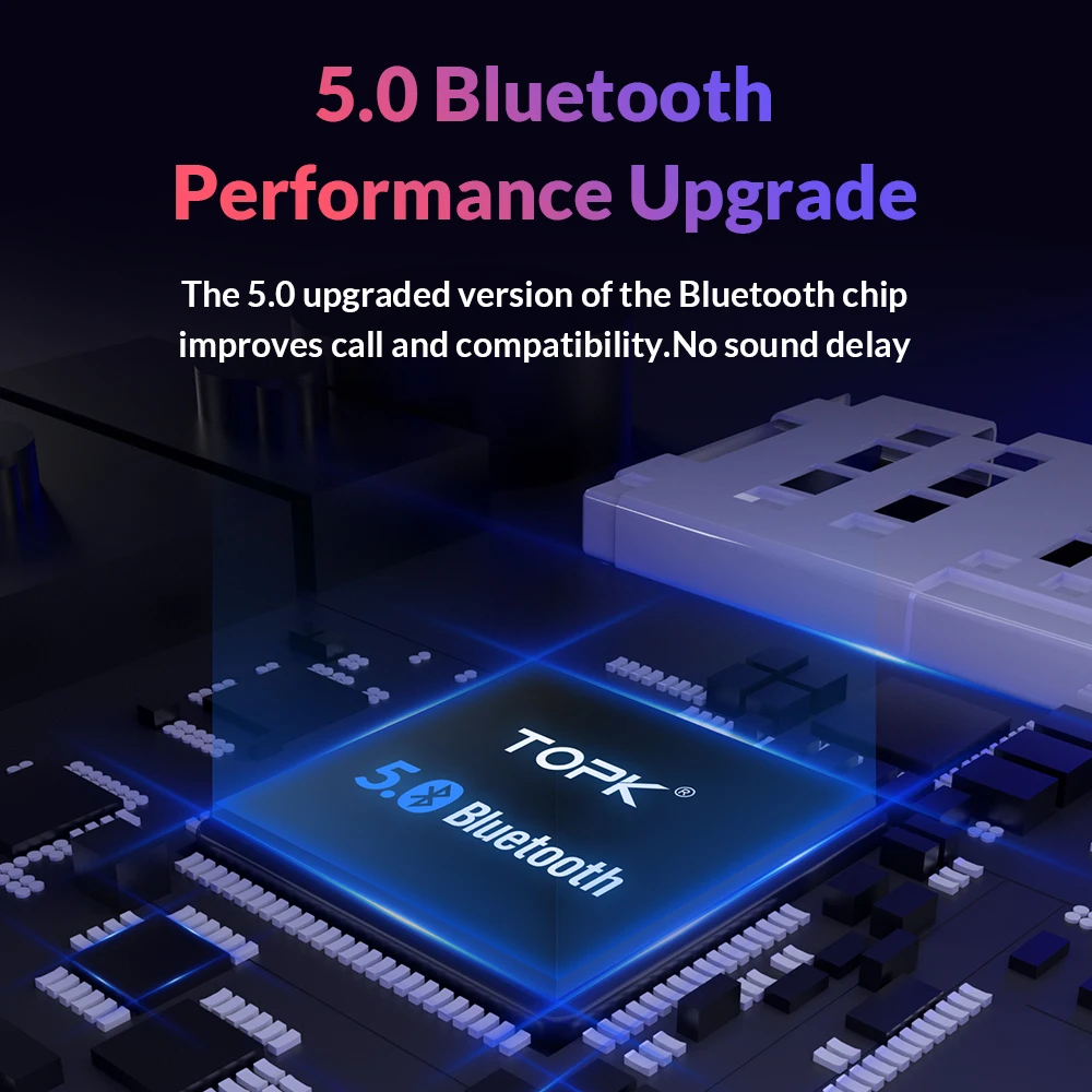 TOPK наушники вкладыши TWS Bluetooth 5 0 настоящие беспроводные сенсорные IPX8
