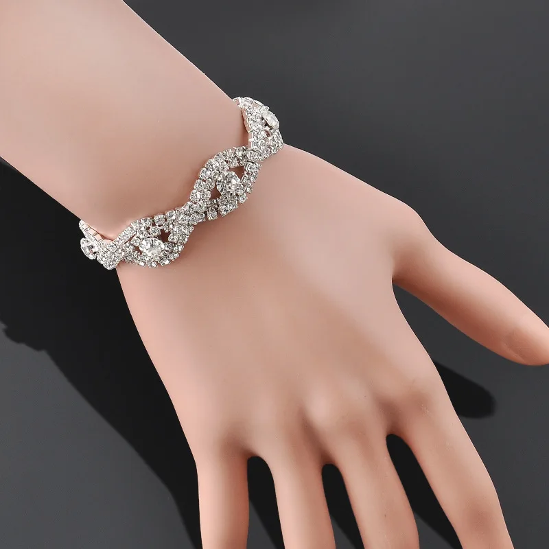 Женский браслет с кристаллами серебристого цвета|bracelets for|crystal bracelets for womeninfinity