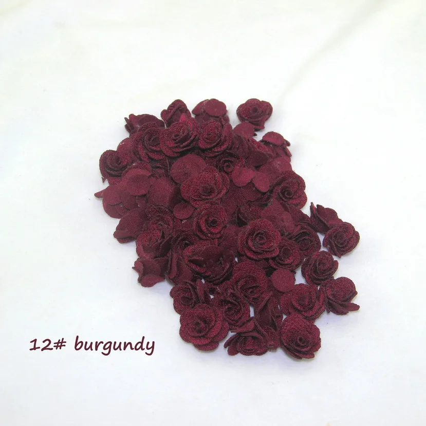 24 шт. дешевый цветок тканевый искусственный цветок 2,5 см 18 цветов для свадебного платья праздничное украшение может смешивать цвета - Цвет: burgundy