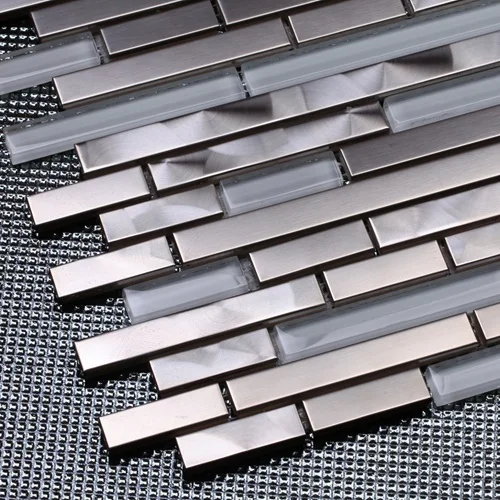 Koop Zilver rvs gemengde wit glas strip moza iuml;ektegels voor keuken backsplash badkamer muur douche tegels woonkamer moza iuml;ek