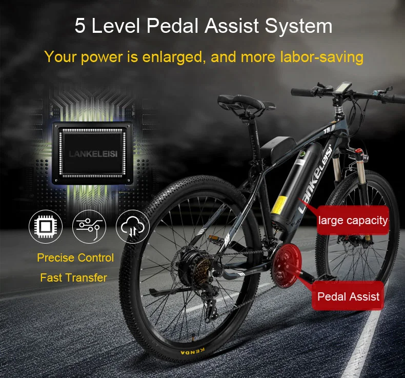 Discount 26 Inch Electric Bicycle, 400W 48V Strong Power, Removable Lithium Battery, Lockable Suspension Fork, Pedal Assist E-bike 5