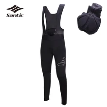 Santic штаны для велоспорта мужские 4D Coolmax Мягкие штаны для горного велосипеда Дышащие длинные велосипедные Биб колготки черные штаны