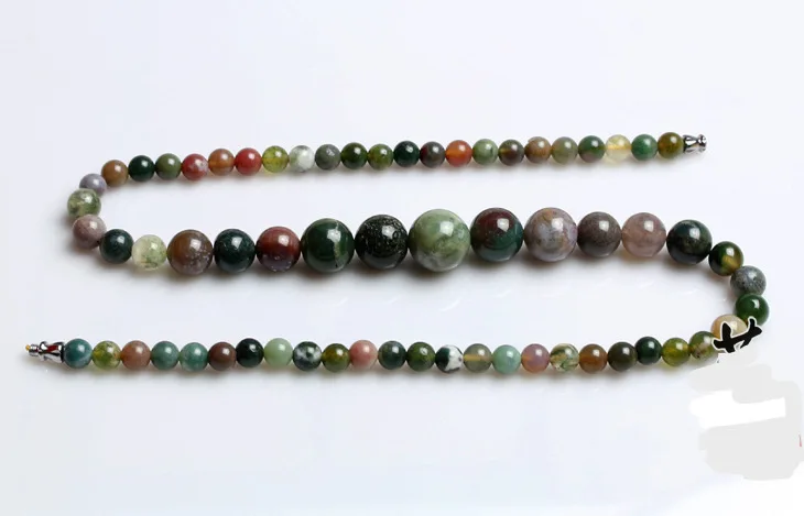 Indian onyx Nature Stone Necklace For Women 6/8/10/12/14mm Quartz Semi-precious Stone Beaded Necklace,Party Gift