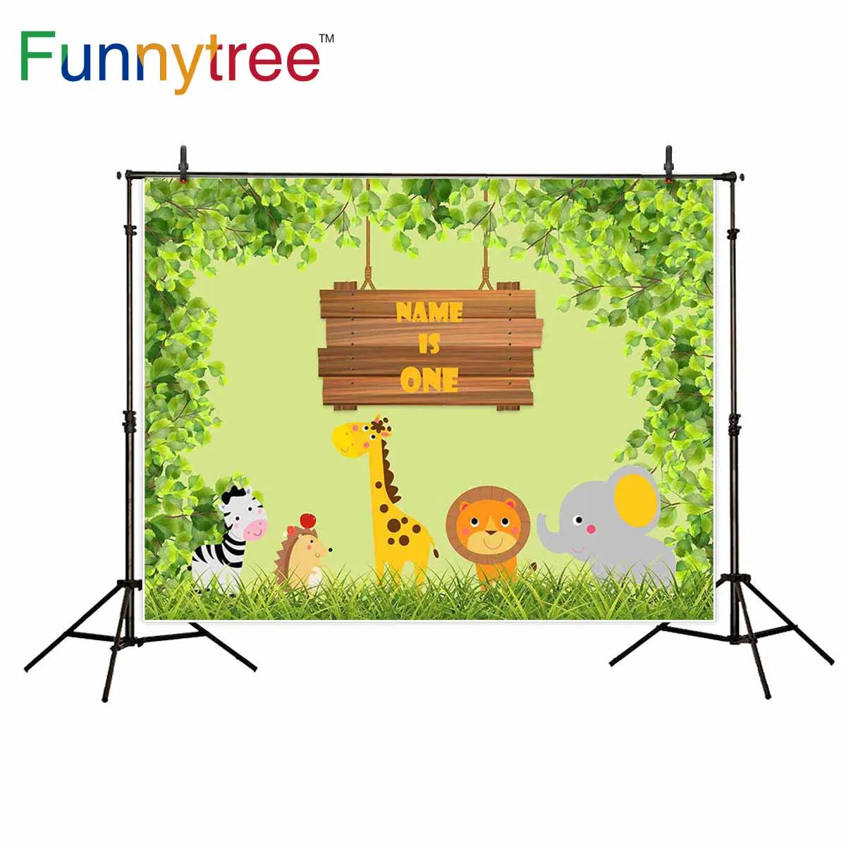 Фон Funnytree для фотостудии животные джунглей день рождения детское дерево трава