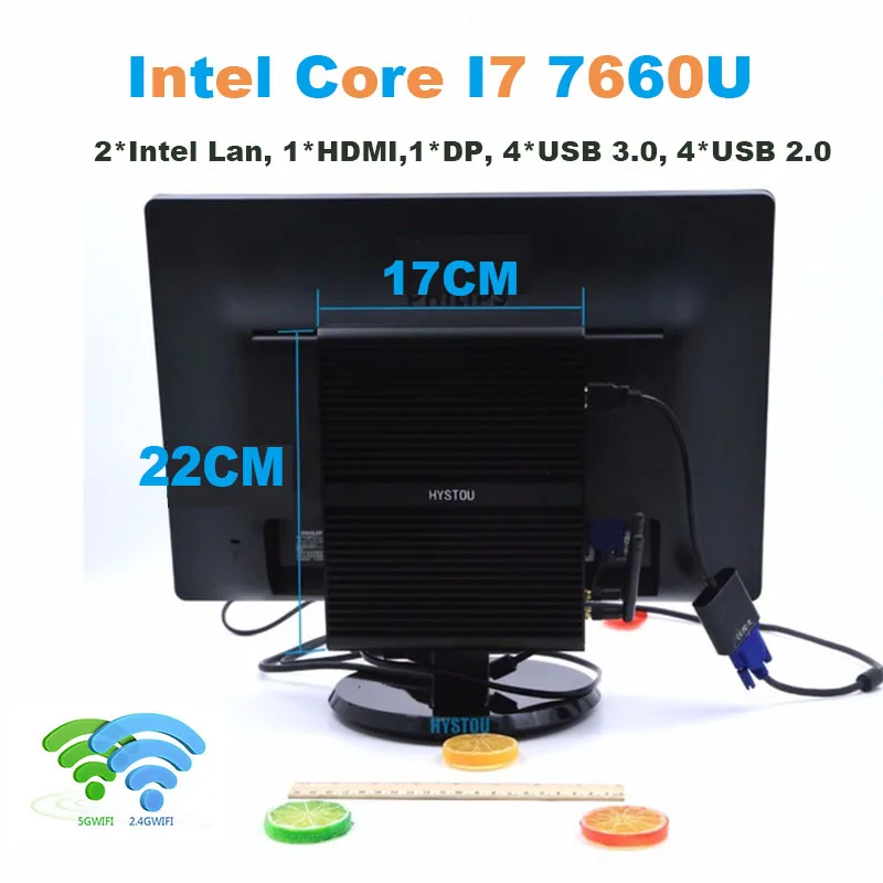 

Newest Dual lan barebone i7 Mini PC Intel Core i7 7660U 4.0GHz WIFI HDMI DP HD 4K HTPC USB3.0 Msata DDR4 Windows 10 Computer