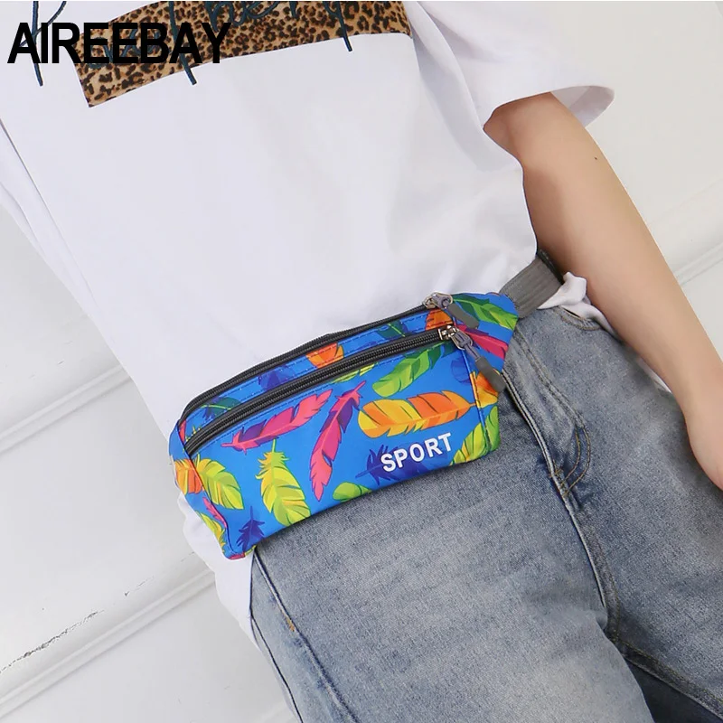 Модные женские поясные сумки AIREEBAY с принтом для девочек забавные набедренные