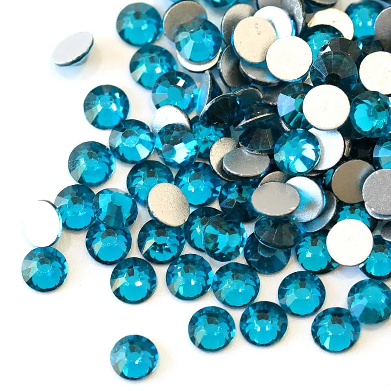 2028 SS3-SS30 павлин синий не горячей фиксации Rhinstone блестящие стеклянные стразы кристалл и камни для дизайна ногтей Стразы для ногтей F0006