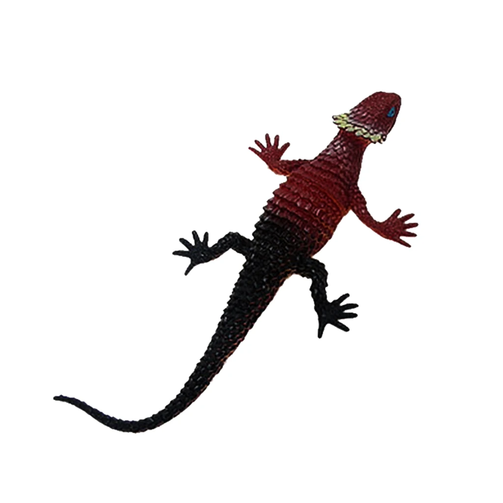 Vivid Reptile Animal Rubber Lizard Model Figure Educational Toy - Wine Red