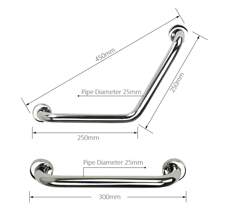 FiE настенное крепление поручни для ванной для пожилых людей ручка помощи безопасности 304 нержавеющая сталь Туалет Перила для ванны хромированный