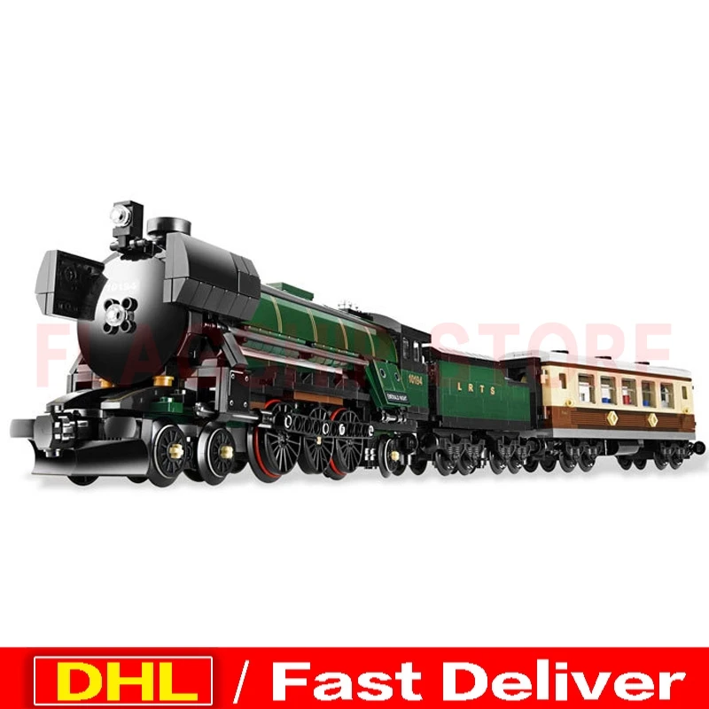 

LP 21005 1085Pcs Technic Series Emerald Night Train Model Building Kit Block Bricks LPs Toy Clone 10194