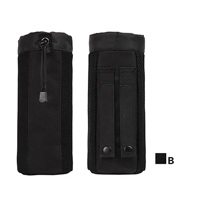 Открытый Военный Рюкзак Molle, камуфляжный чехол, поясная сумка для спорта, кемпинга, пеших прогулок, тактический Чехол для бутылки воды - Цвет: Black