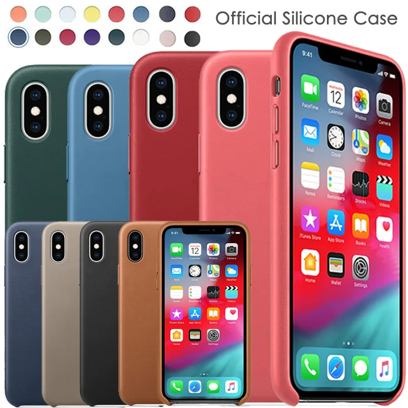 

Original With Logo Official Style Phone Case For iPhone X 7 8 6 6s Plus Luxury PU Leather Case For iPhone 5s 5 se Back Cover