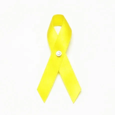 Yellow  Autism Breast Cancer Aids Cancer Awareness Ribbon with Butterfly Clip 