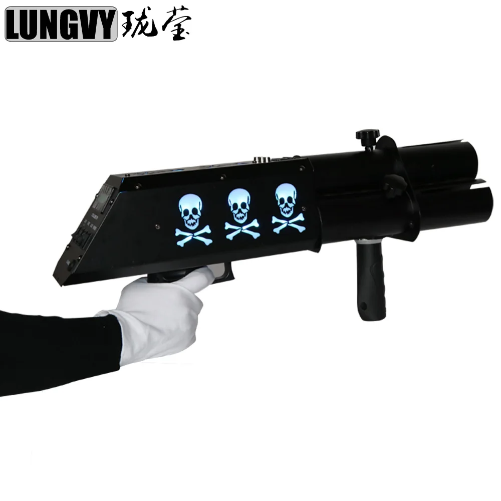 Free Shipping 3 Shoot Electrical Confetti Paper Shooter Gun Handhold Ghost DJ Launcher Cannon With 6-8m Hose | Освещение