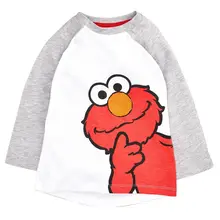 

Littlemandy Boys Tees Sesame Street Red Printed Long Sleeve tShirts 2018 Brand Kids T-shirts Clothing Children Shirts Cotton