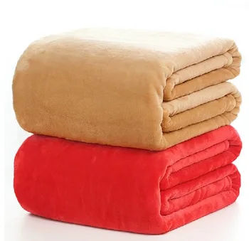 

CAMMITEVER 5 Sizes Flannel Solid Color Blanket Sofa Bedding Throws Soft Plaids Winter Flat Bedsheet Home