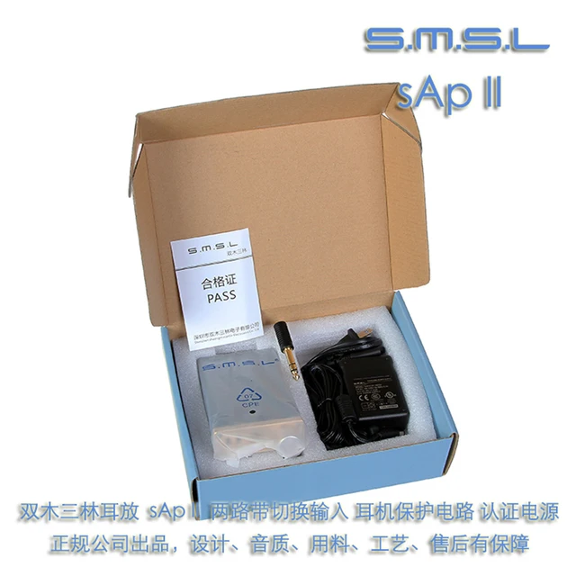 SMSL SAP II Portable Headphone Amplifier TPA6120A2 Big Power HiFi Fidelity Stereo Headphone Amplifier with 2 Ways switch inputs