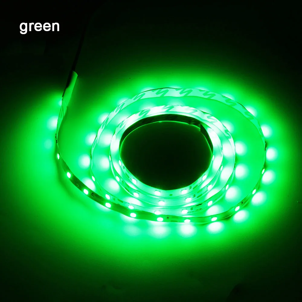 1 шт. 2835 SMD гибкий светодиодный полосы света, работающего на постоянном токе 12 В в фон компьютерный корпус для ПК клейкой ленты света Водонепроницаемый 30/50/100 см ленты лампы - Испускаемый цвет: green