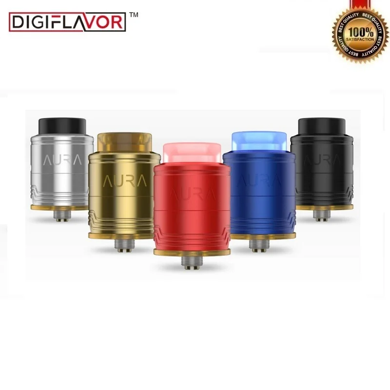 

Original Digiflavor Aura RDA Vape Tank 1.5ml Atomizer Vaporizer 24mm Diameter BF Regular Connector Electronic Cigarette Tanks