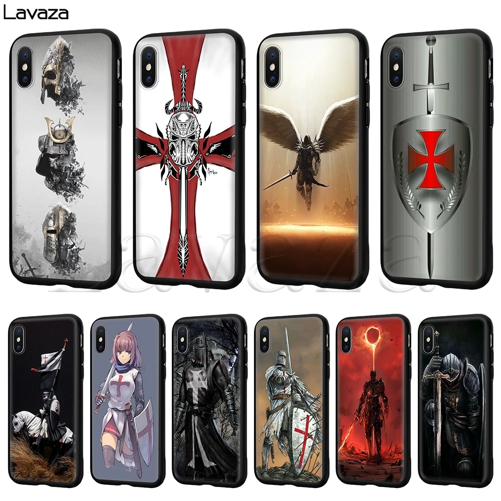 

Lavaza Templar Knight Silicone Soft Case for iPhone 11 Pro XS Max XR X 8 7 6 6S Plus 5 5S SE