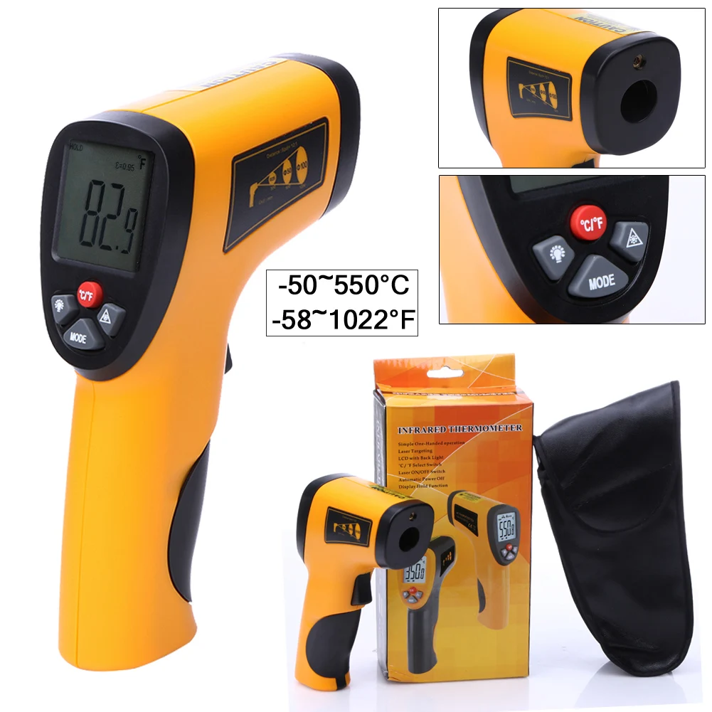 

Non-Contact Laser LCD Digital IR Infrared Thermometer GM320 Temperature Meter Gun Point -50~380 Degree Non-Contact Thermometer