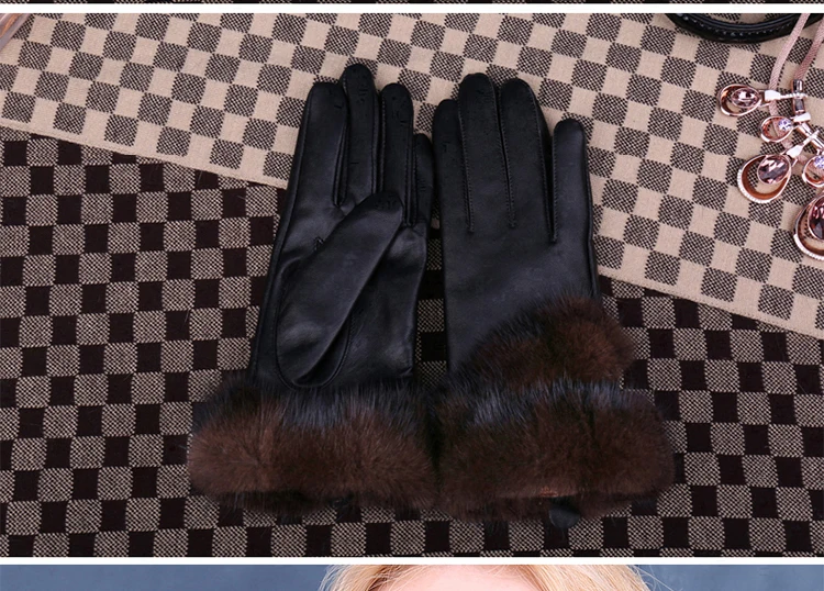 COOLERFIRNew дизайнерские женские перчатки, высокое качество, натуральная кожа, овчина, варежки, теплые зимние перчатки для модных женщин ST013