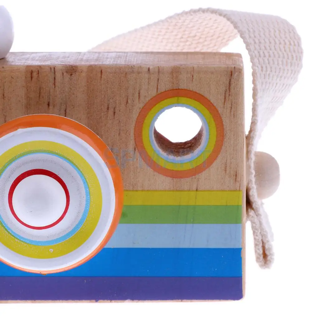 Kids Wooden Camera Toy Mini Cute Kaleidoscope Camera Kids Room Decor Christmas Birthday Gifts