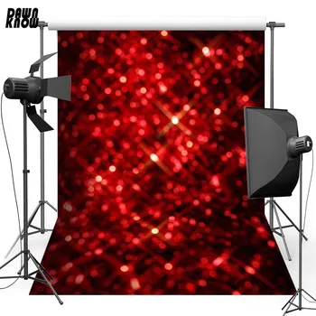 

DAWNKNOW Red Shimmer Vinyl Photography Background For Newborn New Fabric Polyester Backdrop For Wedding Photo Studio F556