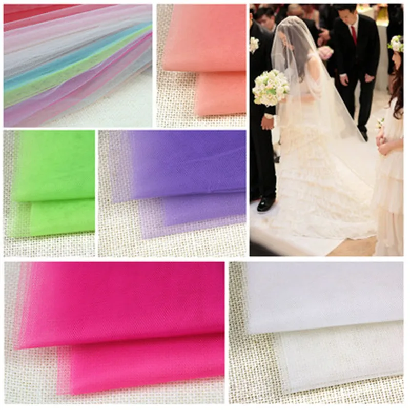 

100x150cm Hard Mesh Net Organza TUTU Tulle DIY Wedding Dress Bubble Skirt 12 Colors 825