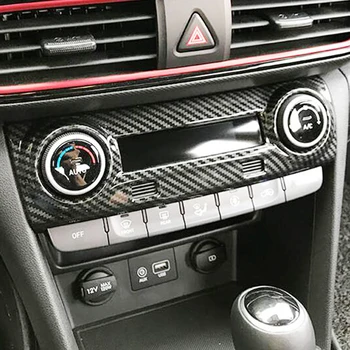 

For Hyundai Kona Encino 2018 2019 ABS Matte and Carbon fibre Car air conditioner Switch panel Cover Trim Car Styling Accessories