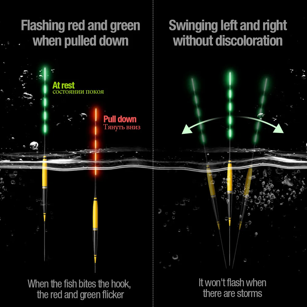 DONQL умный светодиодный светильник, поплавок для рыбной ловли, автоматически напоминающий светящийся поплавок, Электрический ночной рыболовный буй без батареи