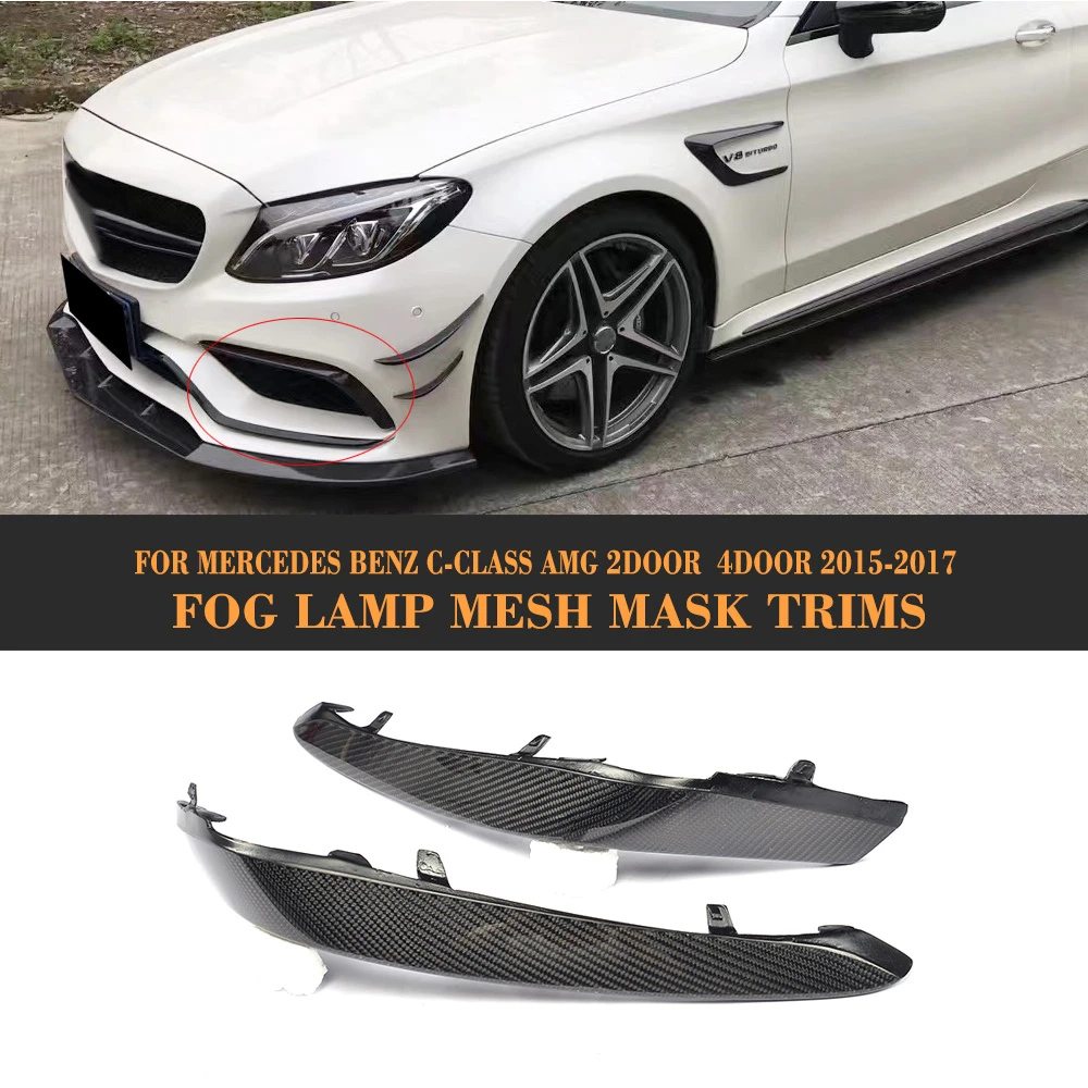 C Klasse Carbon Fiber Front Bumper Nebel Lampe Abdeckung Fin Trimmt Fur Mercedes Benz W205 C63 Amg 2015 2016 2017 2 Pcs Auto Tuning Teile Car Tuning Car Tuning Partscar Trim Aliexpress