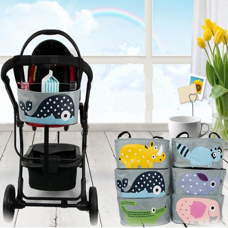 

Stroller Organizer Baby Stroller Accessories Pram Mummy Diaper Bottle Bag Animal Basket For Strollers Kinderwagen Accessories