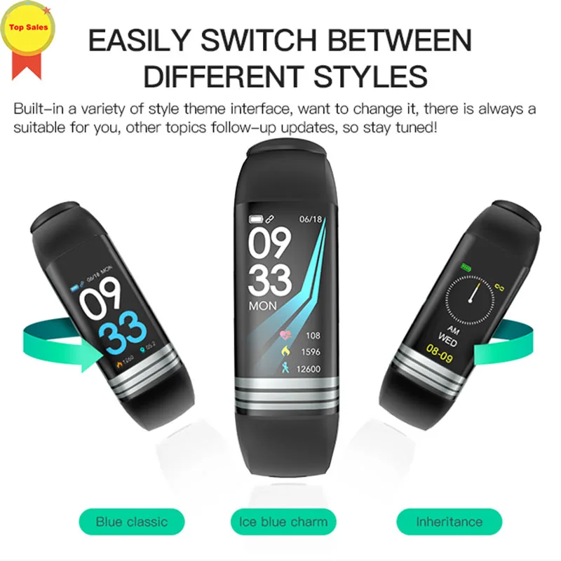 

banda inteligente Fitness tracker skype whatsapp pushWaterproof sports reloj inteligente Heart rate monitor relogio inteligente