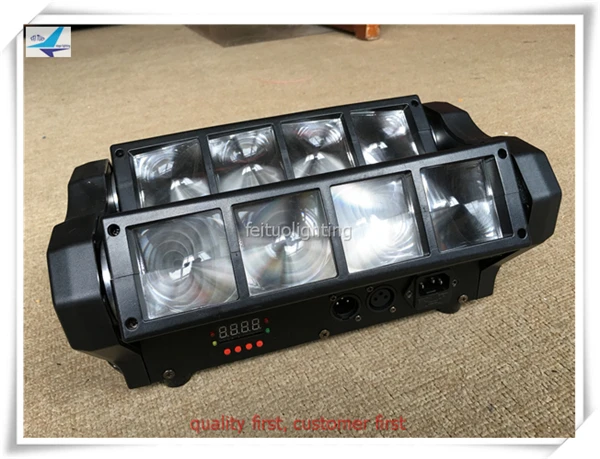 

free shipping 4pcs/lot Led Spider Lyre Beam 8x3W or 8x10w RGBW Moving Head Light Mini Lumiere Stage DJ Party Effect DMX Lights