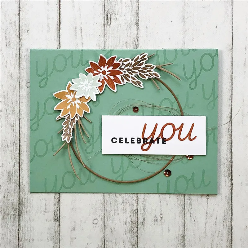 

Flowers Circle Clear Stamps and Dies Scrapbooking Craft Dies Card Making Album Metal Cutting Dies New 2019 Leaves Stamp